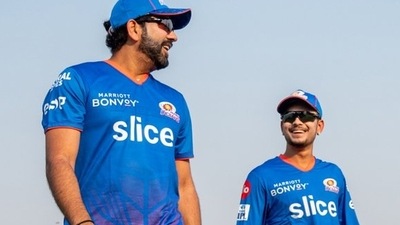 Rohit Sharma with Ishan Kishan (Twitter/Mumbai Indians) Rohit Sharma with Ishan Kishan (Twitter/Mumbai Indians)