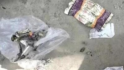 The children were playing outside their house when they found some toffees and money lying on the roadside.