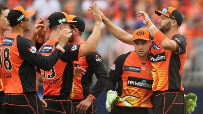 Andrew Tye representing the Perth Scorchers in the BBL.&nbsp; (Getty)