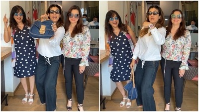 Raveena Tandon shares a reel with Neelam Kothari. Raveena Tandon shares a reel with Neelam Kothari.