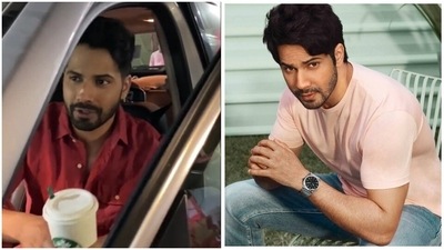 Varun Dhawan offered his coffee to the paparazzi.