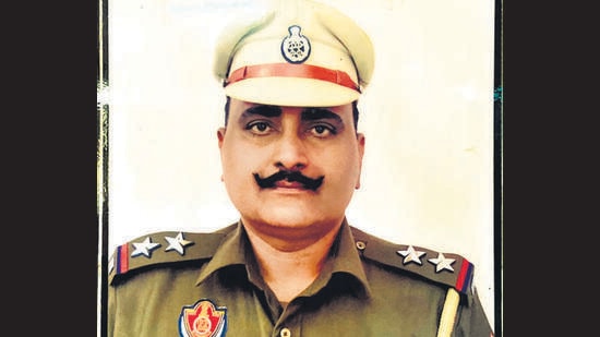 Punjab police personnel Pawan Kumar was going to pay obeisance at the historical Bagalmukhi temple in Una, from Saneta in Mohali, when the mishap took place. (HT Photo)