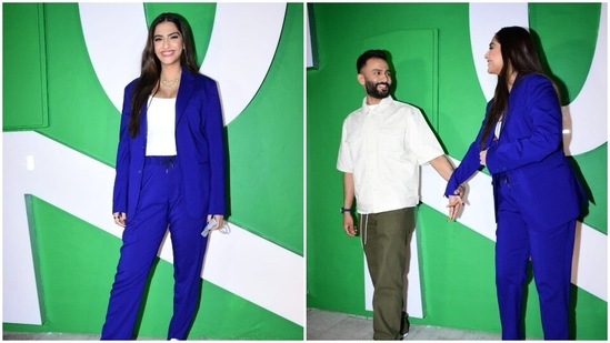 Sonam Kapoor and Anand Ahuja make first appearance since pregnancy announcement.