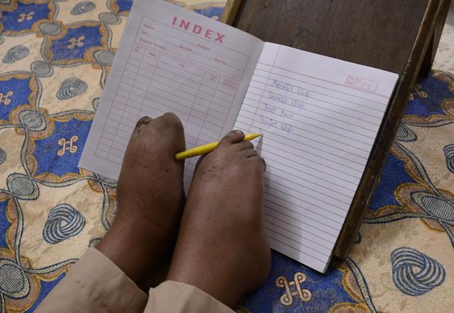 Kamaljit studied in a government school till Class 4, before he received help from Navchetna, a non governmental organisation, which works for the welfare of the poor. His family said the government never reached out to them. (Harsimar Pal Singh/HT)