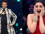 Karan Johar and Parineeti Chopra on reality show Hunarbaaz: Desh Ki Shaan. Karan Johar and Parineeti Chopra on reality show Hunarbaaz: Desh Ki Shaan.