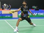 Kidambi Srikant in action(PTI) Kidambi Srikant in action(PTI)