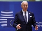 US President Joe Biden attends a European Union leaders summit amid Russia's invasion of Ukraine, in Brussels.