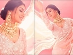 Always the one to hook us with her sartorial elegance, Bollywood hottie Mouni Roy once again left fans and fashion police smitten as she flooded the Internet with her sizzling pictures in a radiant blush pink saree. (Instagram/imouniroy)