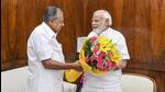 Kerala chief minister Pinarayi Vijayan with Prime Minister Narendra Modi in New Delhi on Thursday. (PTI) Kerala chief minister Pinarayi Vijayan with Prime Minister Narendra Modi in New Delhi on Thursday. (PTI)