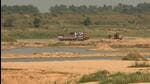 Sand mining at Ajay river in Birbhum district. (Samir Jana/HT photo) Sand mining at Ajay river in Birbhum district. (Samir Jana/HT photo)