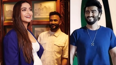 Arjun Kapoor joined Sonam Kapoor and Anand Ahuja at a store launch on Wednesday.&nbsp;
