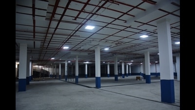 The underground parking below Gaondevi Maidan in Thane is 90% ready and will be operational from early May, say Thane civic body officials. (PRAFUL GANGURDE/HT PHOTO) The underground parking below Gaondevi Maidan in Thane is 90% ready and will be operational from early May, say Thane civic body officials. (PRAFUL GANGURDE/HT PHOTO)