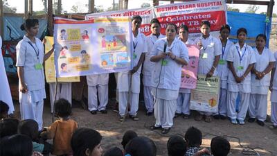 Staff-members-of-Mother-Clara-Hospital-conduct-a-programme-to-raise-awareness-on-tuberculosis-in-Bhopal-on-Thursday-Mujeeb-Faruqui-HT-photo Staff-members-of-Mother-Clara-Hospital-conduct-a-programme-to-raise-awareness-on-tuberculosis-in-Bhopal-on-Thursday-Mujeeb-Faruqui-HT-photo