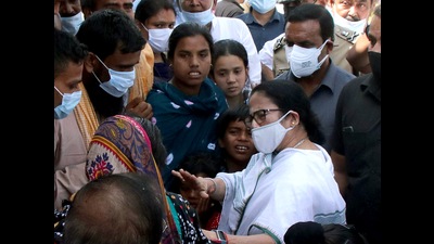 West Bengal CM Mamata Banerjee meets the family members of those killed in Birbhum violence, Bagtui village, Rampurhat, March 24, 2022 (ANI) West Bengal CM Mamata Banerjee meets the family members of those killed in Birbhum violence, Bagtui village, Rampurhat, March 24, 2022 (ANI)