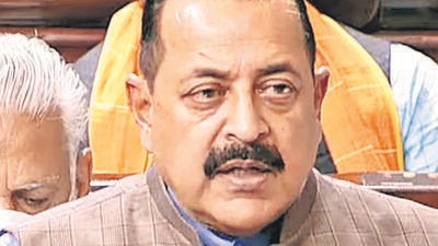 New Delhi, Mar 24 (ANI): Union Minister of State for Science and Technology Jitendra Singh speaks in Rajya Sabha during the second part of the Budget Session of Parliament, in New Delhi on Thursday. (ANI Photo/Sansad TV) (ANI)