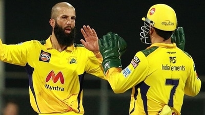 CSK all-rounder Moeen Ali with captain MS Dhoni&nbsp; (Twitter/File)