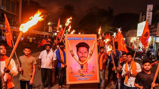 The 26-year-old activist, Harsha, was fatally stabbed on the night of February 20 in Bharti Nagar locality of Shivamogga town. (PTI File)