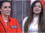 Mandana Karimi and Azma Fallah fought on Lock Upp. Mandana Karimi and Azma Fallah fought on Lock Upp.