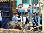 The CBI's Central Forensic Science Laboratory (CFSL) experts collect samples from the houses at Bogtui village, in Birbhum on March 25, 2022.&nbsp;