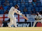 England's Jack Leach in action.
