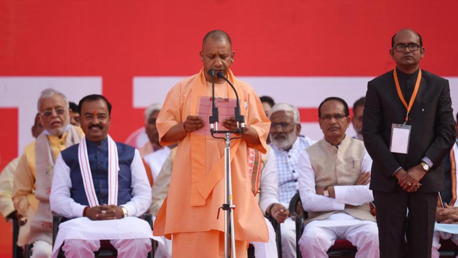 Yogi Adityanath Takes Oath As Uttar Pradesh Chief Minister For Second ...