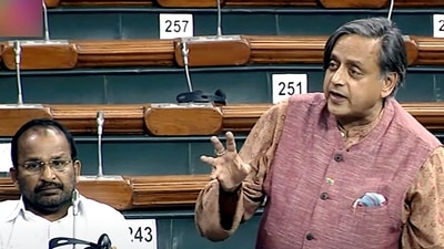 Shashi Tharoor expressed his displeasure over ministers invoking virtues of PM Modi in Parliament. (ANI)