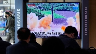The Biden administration says two North Korean missile launches in recent weeks were in fact test-firings of a new long-range ICBM. (AP)