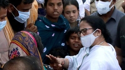 West Bengal CM Mamata Banerjee meets the family members of those killed in Birbhum violence, Bagtui village, Rampurhat, (HT_PRINT) West Bengal CM Mamata Banerjee meets the family members of those killed in Birbhum violence, Bagtui village, Rampurhat, (HT_PRINT)