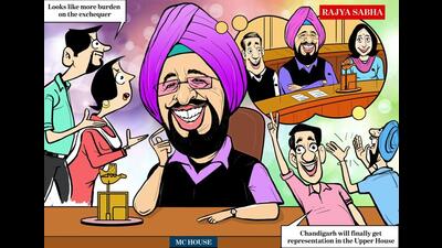 The Chandigarh municipal corporation had unanimously supported the demand for a Rajya Sabha seat for Chandigarh. (Illustration: Biswajit Debnath/HT) The Chandigarh municipal corporation had unanimously supported the demand for a Rajya Sabha seat for Chandigarh. (Illustration: Biswajit Debnath/HT)