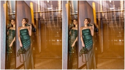 “All things green always,” Shibani shared her green love state of mind in the caption. (Instagram/@shibanidandekar)