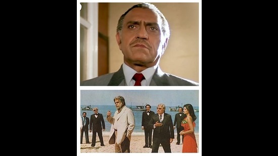 Dilip Kumar (above, in white) sought to emulate Marlon Brando in Subhash Ghai’s 1982 potboiler Vidhaata. A jowly Amrish Puri, clad in a suit, tried his hand at it as Don Nageshwar in Phool Aur Kaante (1991).