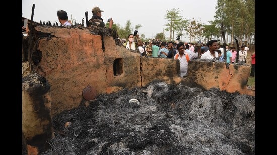 The scene of the violence in Birbhum. (HT Photo)