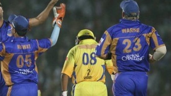 A still from the game between RR and CSK in IPL 2008.(PTI)