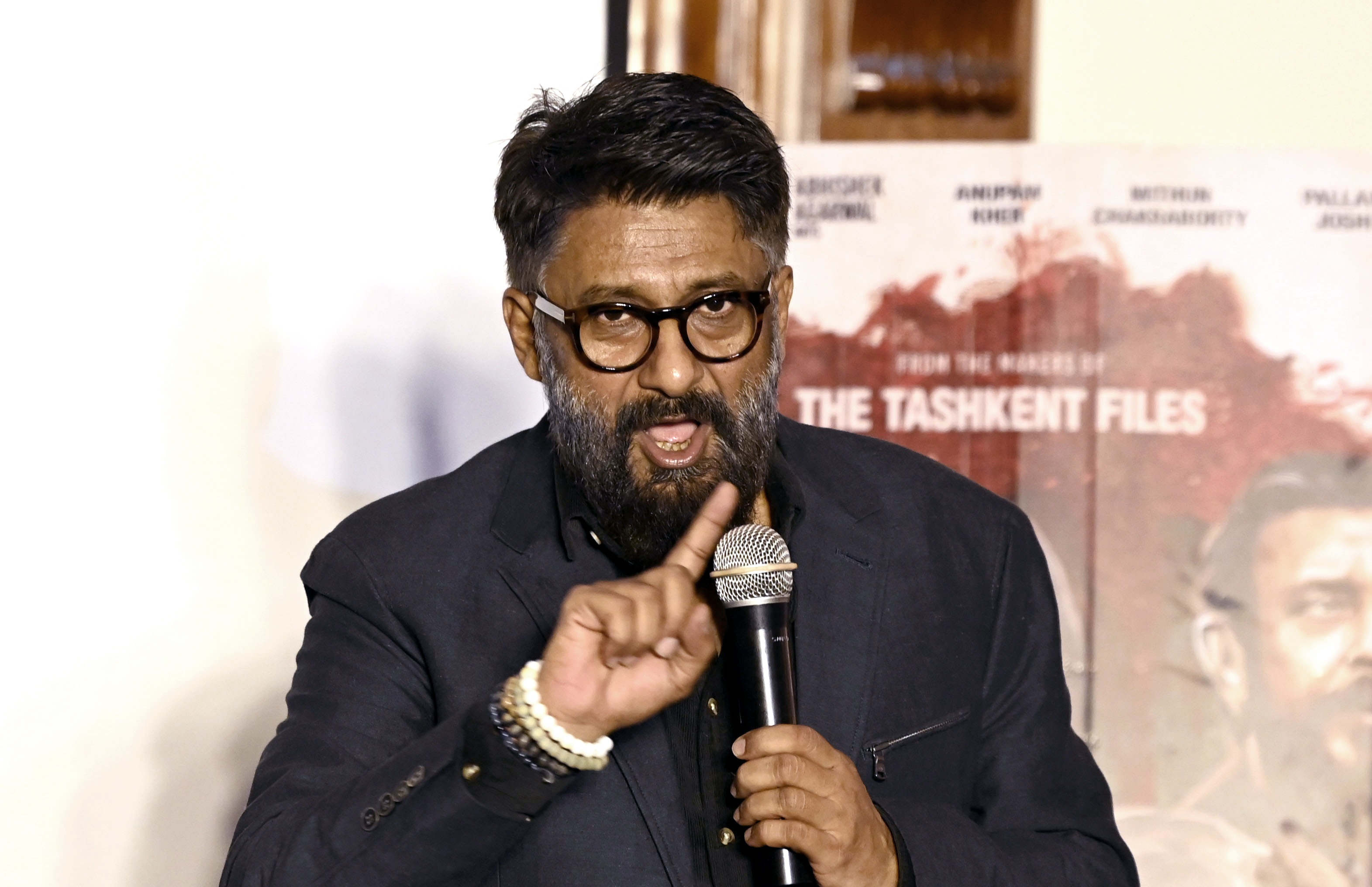 Director Vivek Agnihotri addresses a press conference regarding his movie The Kashmir Files in Delhi. (Mohd Zakir) Director Vivek Agnihotri addresses a press conference regarding his movie The Kashmir Files in Delhi. (Mohd Zakir)