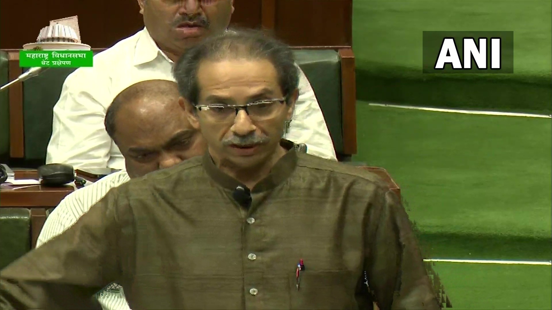 Maharashtra CM Uddhav Thackeray speaks at the Assembly on Friday. (ANI Twitter)