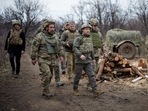 Ukraine's President Volodymyr Zelenskiy visits positions of armed forces near the frontline with Russian-backed separatists during his working trip in Donbass region, Ukraine April 8, 2021. (File photo)&nbsp;