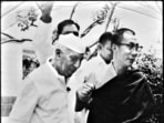 Prime Minister Jawaharlal Nehru with Dalai Lama. (HT Archive)
