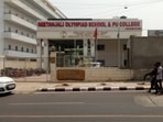 The private school in Bengaluru, booked for felling trees in front of it for better visibility. The private school in Bengaluru, booked for felling trees in front of it for better visibility.
