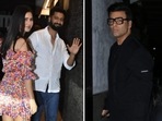 Katrina Kaif, Vicky Kaushal, Karan Johar, Dino Morea were seen at Farhan Akhtar's home. Pics: Varinder Chawla.