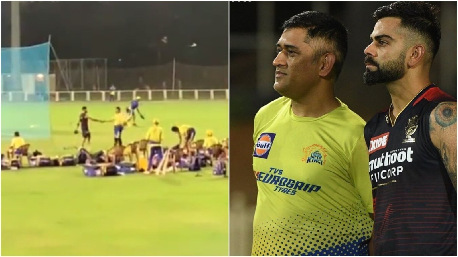 Watch Kohli Dhoni Share Heartwarming Hug During Ipl 2022 Practice Session Crickit 8138