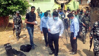 Central Bureau of Investigation (CBI) experts conducting a probe around the houses which were set on fire in Birbhum in West Bengal. (ANI PHOTO.) Central Bureau of Investigation (CBI) experts conducting a probe around the houses which were set on fire in Birbhum in West Bengal. (ANI PHOTO.)