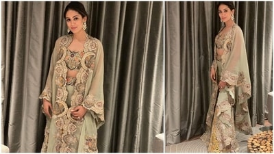 Mira Rajput was earlier seen laying fashion cues to slay the contemporary traditional look in an embellished lehenga set by ace designer Anamika Khanna. (Instagram/@mira.kapoor) Mira Rajput was earlier seen laying fashion cues to slay the contemporary traditional look in an embellished lehenga set by ace designer Anamika Khanna. (Instagram/@mira.kapoor)