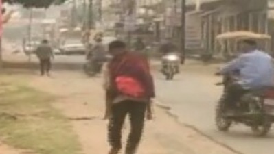A video of &nbsp;a man carrying her daughter's body was shared by news agency ANI.&nbsp; (ANI )