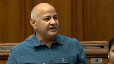 Delhi deputy chief minister Manish sisodia presents the budget.&nbsp; (AAP Twitter)