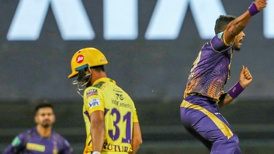 Mumbai: Umesh Yadav of the Kolkata Knight Riders celebrates the wicket Ruturaj Gaikwad of the Chennai Superkings (PTI) Mumbai: Umesh Yadav of the Kolkata Knight Riders celebrates the wicket Ruturaj Gaikwad of the Chennai Superkings (PTI)
