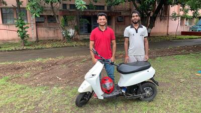 Founders of Electrun Motors’ (Incessant Motors Private Limited) (left) Sahil Uttekar, Piyush Sharma. (HT PHOTO) Founders of Electrun Motors’ (Incessant Motors Private Limited) (left) Sahil Uttekar, Piyush Sharma. (HT PHOTO)