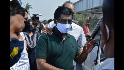 Shinde was arrested in the case on March 21, 2021, for allegedly arranging five SIM cards for Vaze which were used in murdering Hiran. (HT PHOTO)