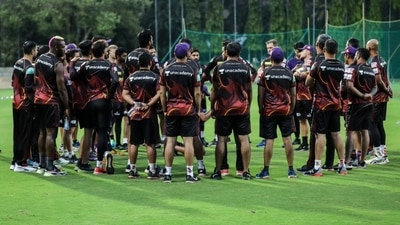 Kolkata Knight Riders squad during a training session ahead of IPL 2022 opener. (Twitter/KKRiders) Kolkata Knight Riders squad during a training session ahead of IPL 2022 opener. (Twitter/KKRiders)