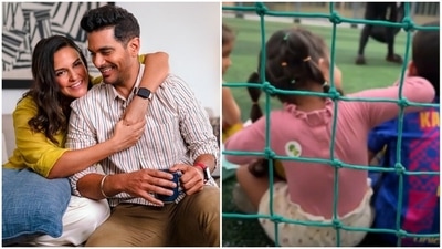 Angad Bedi has shared a video of daughter Mehr teasing a boy.