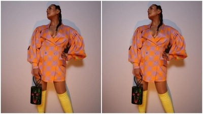 In yellow knee-length boots, Huma accessorised her look. “Patakha,” wrote Swara Bhasker on Huma’s pictures. (Instagram/@iamhumaq)